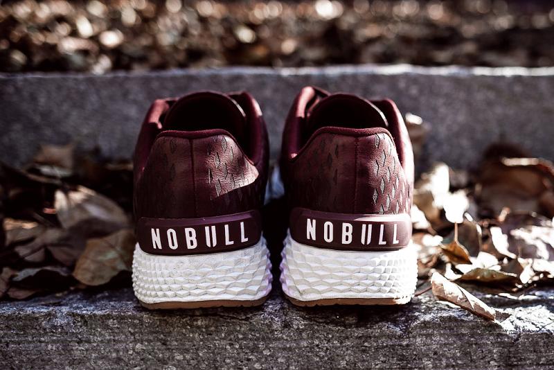 Men's Nobull Leather Running Shoes Burgundy | SG G2063S